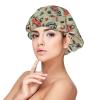 Fire Truck Elevator Tools Print Satin Silk Bonnet for Sleeping Women, Adjustable Double Layer Satin Hair Bonnet Night Sleep Cap for Curly Hair view 1