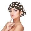 Dark Brown Polka Dot Print (a) Satin Silk Bonnet for Sleeping Women, Adjustable Double Layer Satin Hair Bonnet Night Sleep Cap for Curly Hair view 1