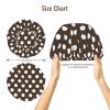 Dark Brown Polka Dot Print (a) Satin Silk Bonnet for Sleeping Women, Adjustable Double Layer Satin Hair Bonnet Night Sleep Cap for Curly Hair view 2