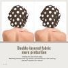 Dark Brown Polka Dot Print (a) Satin Silk Bonnet for Sleeping Women, Adjustable Double Layer Satin Hair Bonnet Night Sleep Cap for Curly Hair view 4