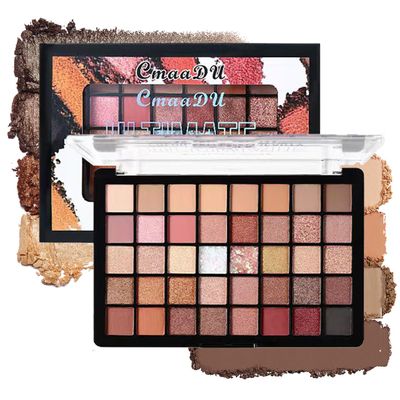 40 Color Matte & Shimmer Eyeshadow Palette Makeup, Highly Pigmented Sparkling & Glitter Smooth Eye Shadow, Long Lasting Smokey Nude Matte Silky Eyeshadow Beauty Makeup Kit