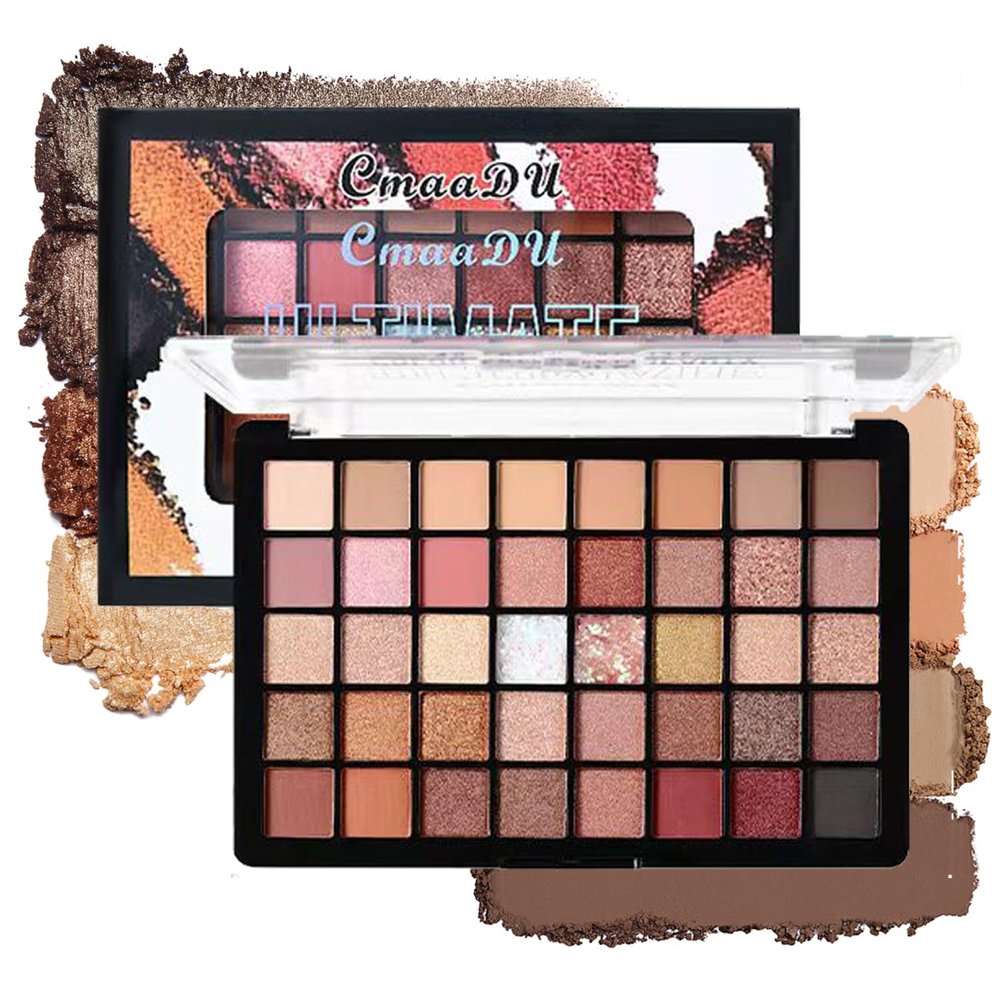 40 Color Matte & Shimmer Eyeshadow Palette Makeup, Highly Pigmented Sparkling & Glitter Smooth Eye Shadow, Long Lasting Smokey Nude Matte Silky Eyeshadow Beauty Makeup Kit