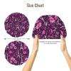Pink Flower Eiffel Tower Print Satin Silk Bonnet for Sleeping Women, Adjustable Double Layer Satin Hair Bonnet Night Sleep Cap for Curly Hair view 2