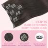 PINKPEARL Human Hair Extensions Clip ins 22inch Clip in Hair Extensions #2 Dark Brown Real Human Hair Clip on 120g 7pcs Remy Hair Clip ins for Women(#2-22) view 3