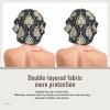 Vintage Pattern Blue Print Satin Silk Bonnet for Sleeping Women, Adjustable Double Layer Satin Hair Bonnet Night Sleep Cap for Curly Hair view 4