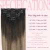 PINKPEARL Clip in Hair Extensions Real Human Hair #1B/4/27 Balayage Natural Black to Chocolate Brown and Caramel Blonde Clip in Hair 7pcs 120g 14inch Human Hair Extensios Clip ins(#1B/4/27-14) view 2