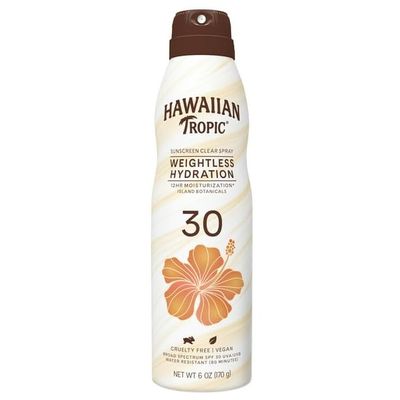 Tropic Weightless Hydration Clear Spray Sunscreen SPF 30, 6oz, With 12-Hour Moisturization, LIGHTWEIGHT AND NON-GREASY, ICONIC TROPIC SCENT