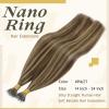 Sunny Hair 2 Pack Total 100G Nano Bead and I Tip Hair Extensions Real Human Hair Dark Brown Highlight Caramel Blonde 18inch view 3