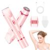 Bikini Trimmer for Women, 2 in 1 Electric Razors for Women, Dermave Bikini Shaver, IPX7 Waterproof & Easy Cleaning, Ceramic Blade, 120 Min Cordless Runtime, Ultra Low Silent (Pink). view 1
