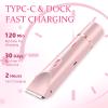 Bikini Trimmer for Women, 2 in 1 Electric Razors for Women, Dermave Bikini Shaver, IPX7 Waterproof & Easy Cleaning, Ceramic Blade, 120 Min Cordless Runtime, Ultra Low Silent (Pink). view 4