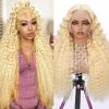 613 Blonde Deep Wave Wig Human Hair 38 Inch 13x6 HD Lace Front Wig 200% Density Premium Quality 100% Human Hair Glueless Wig Pre Plucked Natural Hairline with Baby Hair Long Deep Wave Wig for Women view 1