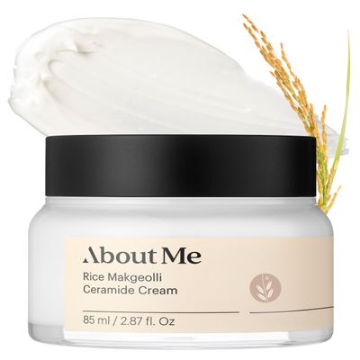 About Me Rice Makgeolli Ceramide Cream  Korean Traditional Fermentation Face Moisturizer for Dry Sensitive Skin  Daily Care with 6 Ceramides & Shea Butter  Korean Skin Care  2.87oz, 85ml