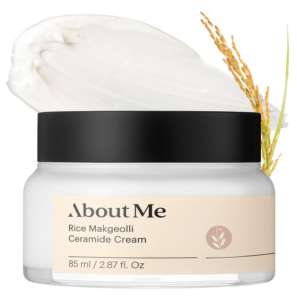 About Me Rice Makgeolli Ceramide Cream  Korean Traditional Fermentation Face Moisturizer for Dry Sensitive Skin  Daily Care with 6 Ceramides & Shea Butter  Korean Skin Care  2.87oz, 85ml
