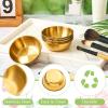 Teenyyou 18 Pcs 3.23 in Face Mask Mixing Bowl, Stainless Steel, Gold view 4