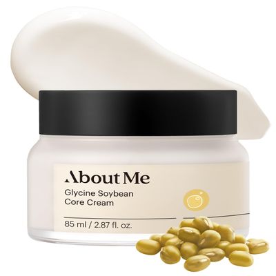 About Me Glycine Soybean Core Cream  Korean Concentrated Soy Protein Face Moisturizer for All Skin Types  Daily Firming Care with 13 Peptides & Niacinamide  Korean Skin Care  2.87oz, 85ml