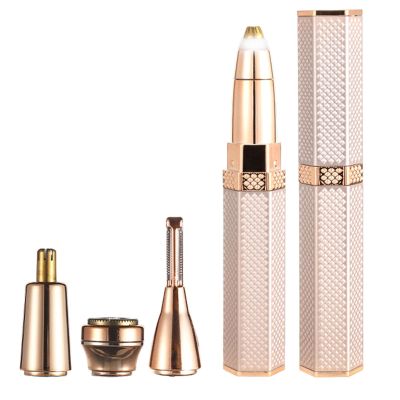 Electric Eyebrow Razor, 4-in-1 Facial Epilator, Nose Hair Trimmer, Painless Hair Remover, Washable Head Design, Compact Body Tool, Perfect for Women, Arms, Legs, Face, Body Grooming, (ABS)