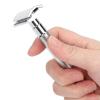 Ymiko Safety Double Vintage Style Smooth Accurate Shaving No Irritation Durable Nonslip Ergonomic Design Premium Zinc Alloy Men Shaving (Silver) view 4