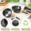 Teenyyou 12 Pcs 3.23 in Face Mask Mixing Bowl, Stainless Steel, Black view 3