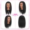 18'' Firstwon Mannequin Head Human Hair with 100% Real Hair Cosmetology Manikin Doll Head for Hair Styling Mannequin Head for Braiding with Table Clamp Stand and Tools(18Inch-Tripod) view 4