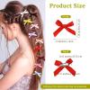 100PCS Mini Hair Bows Clips, Small Pink Blue Gingham Silk Satin Hair Bows, Satin Ribbon Bowknots Hairpins Non-slip Metal Hair Accessories for Women Girls view 2