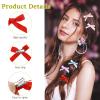 100PCS Mini Hair Bows Clips, Small Pink Blue Gingham Silk Satin Hair Bows, Satin Ribbon Bowknots Hairpins Non-slip Metal Hair Accessories for Women Girls view 3