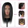 16 Firstwon Mannequin Head Human Hair with 100% Real Hair Cosmetology Manikin Doll Head for Hair Styling Mannequin Head for Braiding with Table Clamp Stand and Tools(#1B 16Inch) view 3