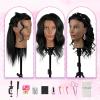 16 Firstwon Mannequin Head Human Hair with 100% Real Hair Cosmetology Manikin Doll Head for Hair Styling Mannequin Head for Braiding with Table Clamp Stand and Tools(#1B 16Inch) view 4