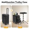 BUKGOCUMN Rolling Makeup Case with Tripod, 16.54 * 11 * 20.87in Professional Makeup Train Case with 4 Universal Wheels and Combination Lock, for Travel Makeup Nail Art Hair Styling (Acrylic Panel) view 2