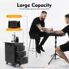 BUKGOCUMN Rolling Makeup Case with Tripod, 16.54 * 11 * 20.87in Professional Makeup Train Case with 4 Universal Wheels and Combination Lock, for Travel Makeup Nail Art Hair Styling (Acrylic Panel) view 3