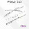 12 Pieces Rhinestone Bobby Pins for Women, Decorative Silver Hair Clips Crystal Shiny X Shaped Barrettes Metal Diamond Bling Hair Accessories for Women Girls Wedding Prom Party view 2