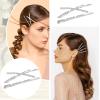 12 Pieces Rhinestone Bobby Pins for Women, Decorative Silver Hair Clips Crystal Shiny X Shaped Barrettes Metal Diamond Bling Hair Accessories for Women Girls Wedding Prom Party view 4