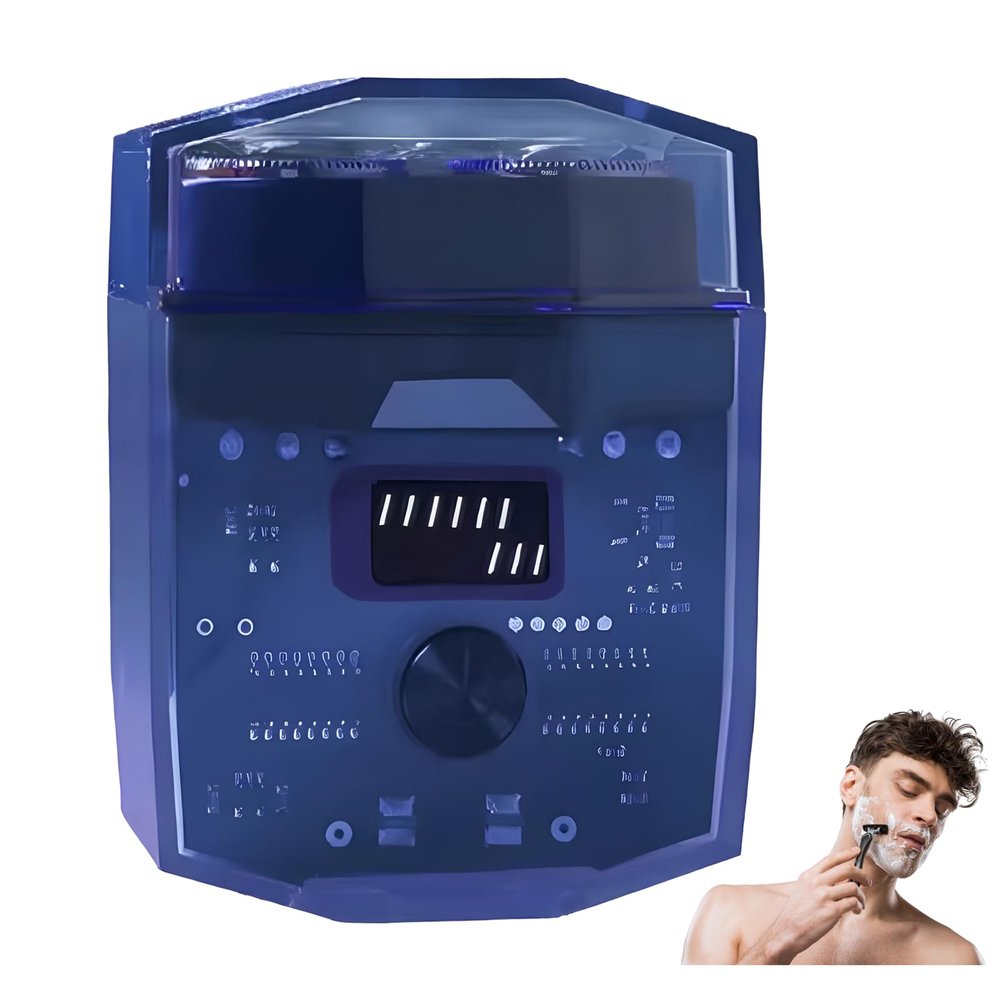 Mini Electric Razor - Transparent Mini Electric Shaver with Low Noise, Portable Travel Shavers for Men, Rechargeable Shaver, Cordless Shaving, Wet and Dry Shave, Waterproof (Blue)