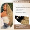 Water Wave Human Braiding Hair 30 Inch 2 Bundles Deep Curly Wave Bulk for Braiding 1B613 Ombre Blonde with Dark Roots No Weft 100% Unprocessed 12A for Boho Braids 100g/Pack view 4