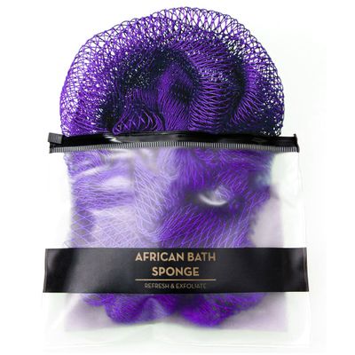 African Net Sponge Authentic - African Exfoliating Net Sponge - Exfoliating Towel for Women and Men - Travel Portable,Durable, Back Scrubber for All Skin Types - 35 inches Long (Purple)