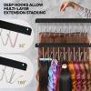 2 Pack Hair Extension Holder & Hanger  Braiding Rack Stackable Hair Extension Storage Rack for Styling, Rotatable Wig Organizer Stand for Wigs, Hairpieces, Clip/Tape Ins and Accessories view 4