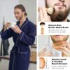 Shyyween 10 Pcs Birthday Gifts Baskets for Men Get Well Soon Gifts Beard Care Set for Him with Bathrobe, Wallet, Makeup Bag, Belt, Bracelet, Beard Comb & Brush Set for Dad Boyfriend Husband(Blue) view 3