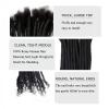 100% Real Human Hair 0.2cm Width 8 Inch Loc extensions Human Hair with Curly Ends 50 Strands per pack Full Handmade Dreadlock Extensions Can be dyed and bleached for Men Women Kids (8 Inch-50) view 3
