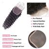 Human Hair Bundles with Closure (18 20 22+16 Closure) Deep Wave Bundles with Closure 100% Unprocessed Brazilian Virgin Curly Closure with Bundles Human Hair Weave with 4x4 Lace Closure Natural Color view 2