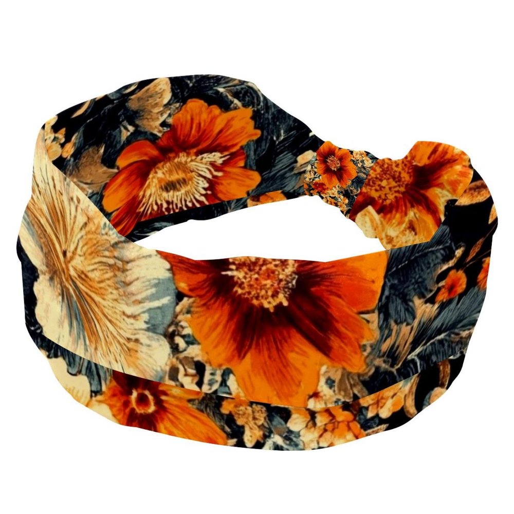 1 Pack Headbands for Women Non Slip Elastic Sports Hair Bands for Women, Soft Cloth Headband for Workout Yoga Fashion Hair Accessories,Bohemian Floral-86