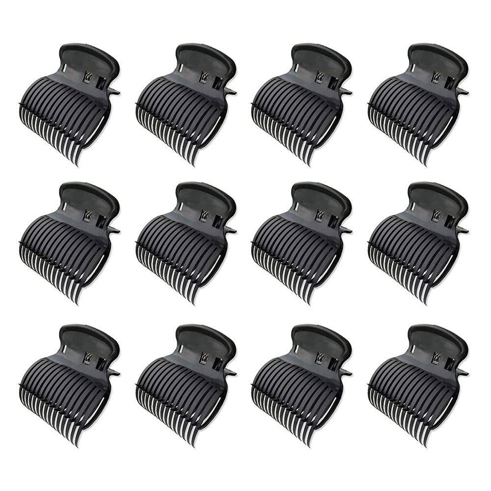 12 Pcs Salon Hot Roller Hair Clips Insulation Claw Curler Replacement Clamp For Women Girls Hairdressing Hair Section Styling Tools Accessories