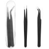2PCS Stainless Tweezers, Sticker Tweezers Stainless Steel Straight and Curved Tip Tweezer for Eyelash Extensions Precision Electronics Nail Rhinestone Jewelry view 1