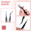 2PCS Stainless Tweezers, Sticker Tweezers Stainless Steel Straight and Curved Tip Tweezer for Eyelash Extensions Precision Electronics Nail Rhinestone Jewelry view 4