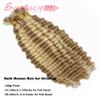 Boho Braids Human Hair Knotless Ombre Blonde Human Braiding Hair 14 Inch 27/613 Ombre Water Wave Bulk Human Hair for Braiding Wet and Wavy No Weft 100g 2 Bundles Curly Human Hair Extensions view 2