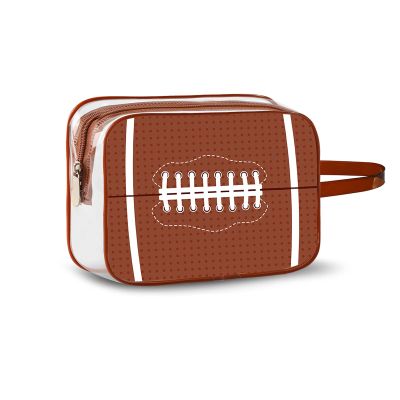16PCS Football Cosmetic Bag - Waterproof Football Clear PVC Travel Bag,Football Gift Accessories Bags Goodie Snack Makeup Bag,Toiletry Zipper Pouch Organizer,Football Team Gifts for Team Player
