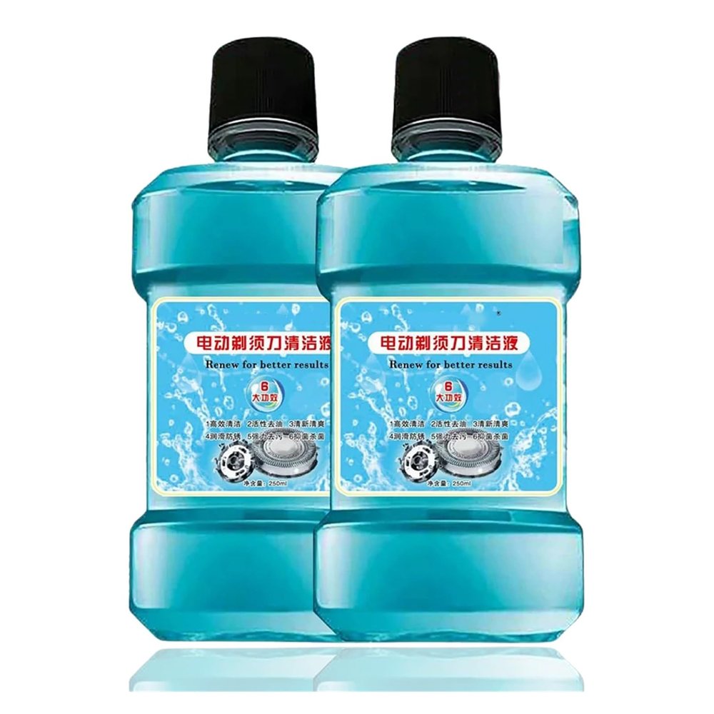 250ML Electric Shaver Cleaning Liquid Compatible With Philips HQ200 JC301 JC302,Compatible With Braun CCR4 Change Cleaning Solution (2 Bottles)