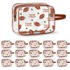 16PCS Football Gift Bags - Football Team Cosmetics Bag,PVC Clear Portable Makeup Bags Organizer,7 x 5.5 x 1.7 '' Waterproof Sport Zippered Toiletry Carry Pouch for Football Coach Travel Party Supplies view 1