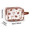 16PCS Football Gift Bags - Football Team Cosmetics Bag,PVC Clear Portable Makeup Bags Organizer,7 x 5.5 x 1.7 '' Waterproof Sport Zippered Toiletry Carry Pouch for Football Coach Travel Party Supplies view 3