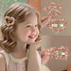 13PCS Mixed Floral Hair Clip Set - 3 Camellia Claws (Pink/Blue/White), 2 Pink-Green Tulle Clips, 6 Flower Barrettes (Heart/Star), 2 Pearl Mesh Clips, Claw Clip Accessories For women/girls view 4