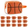 16PCS Basketball Cosmetic Bag - Waterproof Basketball Clear PVC Travel Bag,Basketball Gift Accessories Bags Goodie Snack Makeup Bag,Toiletry Zipper Pouch Organizer,Basketball Team Gifts for Player view 1