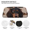 LPSRTWE Leather Pencil Case Cute Zipper Pencil Pouch Aesthetic Pen Bag Dachshund Dog Cosmetic Makeup Bag for Men Women view 4